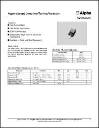 SMV1266-011 datasheet: Hyperabrupt junction tuning varactor SMV1266-011