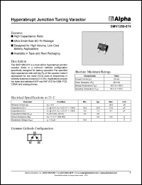SMV1269-074 datasheet: Hyperabrupt junction tuning varactor SMV1269-074