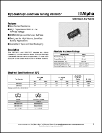 SMV2023-001 datasheet: Hyperabrupt junction tuning varactor SMV2023-001