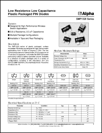 SMP1320-004 datasheet: Low resistance low capacitance plastic packaged PIN  diode SMP1320-004