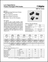 SMP1321-003 datasheet: Low  capacitance plastic packaged PIN  diode SMP1321-003