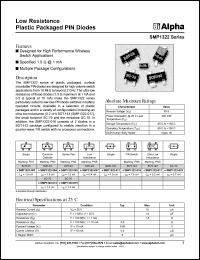 SMP1322-007 datasheet: Low  resistance plastic packaged PIN  diode SMP1322-007