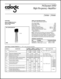 2N5484 datasheet: 25 V, N-Channel JFET high frequency amplifier 2N5484