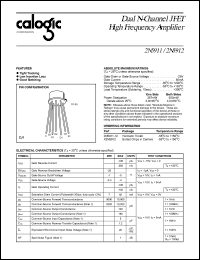 2N5912 datasheet: 25 V, dual N-Channel JFET high frequency amplifier 2N5912