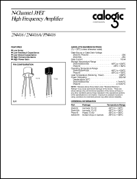 PN4416 datasheet: 30 V,  N-Channel JFET high frequency amplifier PN4416