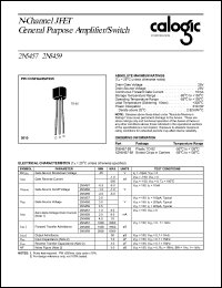 X2N5458 datasheet: 25 V,  N-Channel JFET general purpose amplifier/switch X2N5458