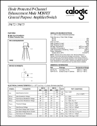 3N172 datasheet: 40 V, diode protected P-Channel enhancement mode MOSFET general purpose amplifier/switch 3N172