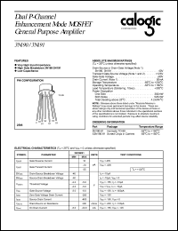 3N190 datasheet: 40 V, dual P-Channel enhancement mode MOSFET general purpose amplifier 3N190