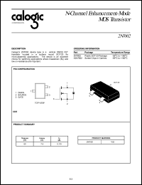 2N7002 datasheet: 60 V, N-Channel enhancement mode MOS transistor 2N7002
