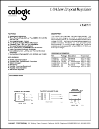 CLM2810U datasheet: Adjustable, 1.0 A low dropout regulator CLM2810U