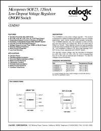 CLM2805CZ datasheet: Adj, micropower SOT-23, 120 mA low dropout voltage regulator on/off switch CLM2805CZ
