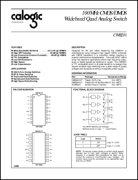 XCWB201 datasheet: 100 MHz CMOS/DMOS wideband quad analog switch XCWB201