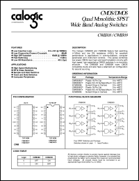 CWB309CY datasheet: CMOS/DMOS quad monolithic SPST wide band analog switch CWB309CY