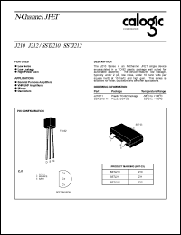 J212 datasheet: 25 V, N-Channel JFET J212