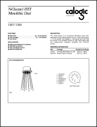 XU444 datasheet: 25 V, N-Channel JFET monolithic dual XU444