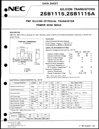 2SB1115A datasheet: 80 V, 2 A, 2 W silicon transistor 2SB1115A