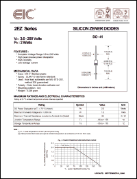 2EZ3.9D5 datasheet: 3.9 V, 2 W, silicon zener diode 2EZ3.9D5