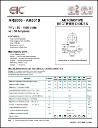 AR5010 datasheet: 1000 V, 50 A Automotive rectifier diode AR5010