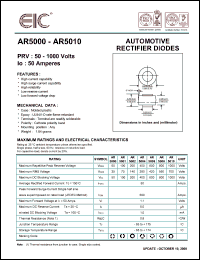 AR5004 datasheet: 400 V, 50 A Automotive rectifier diode AR5004