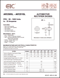 AR3504L datasheet: 400 V, 35 A Automotive rectifier diode AR3504L