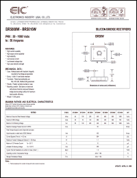 BR5008W datasheet: 800 V, 50 A silicon bridge rectifier BR5008W