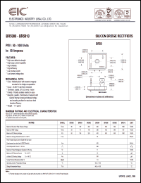 BR5010 datasheet: 1000 V, 50 A silicon bridge rectifier BR5010