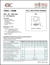 CN5B datasheet: 100 V, 5 A, cell rectifier diode CN5B