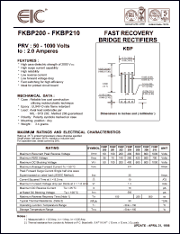 FKBP210 datasheet: 1000 V, 2 A, fast recovery bridge rectifier FKBP210
