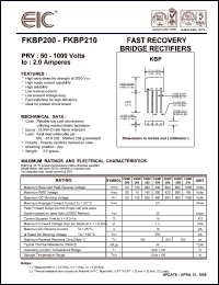 FKBP202 datasheet: 200 V, 2 A, fast recovery bridge rectifier FKBP202