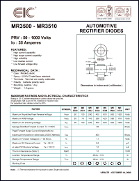 MR3500 datasheet: 50 V, 35 A, automotive rectifier diode MR3500