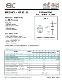 MR3502L datasheet: 200 V, 35 A, automotive rectifier diode MR3502L