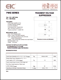 P4KE7.5A datasheet: 7.5 V, 10 mA, 400 W transient voltage suppressor P4KE7.5A