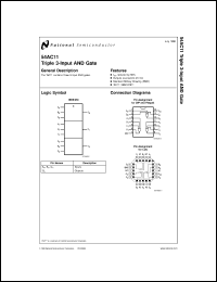 JM38510/75204B2 datasheet: Triple 3-Input AND Gate JM38510/75204B2