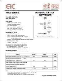 P6KE13 datasheet: 13 V, 1.0 mA, 600 W transient voltage suppressor P6KE13