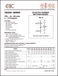 SB290S datasheet: 90 V, 2.0 A, schottky barrier rectifier diode SB290S