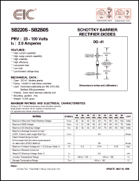 SB270S datasheet: 70 V, 2.0 A, schottky barrier rectifier diode SB270S