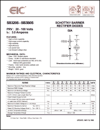 SB320S datasheet: 20 V, 3.0 A, schottky barrier rectifier diode SB320S
