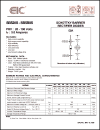 SB5B0S datasheet: 100 V, 5.0 A, schottky barrier rectifier diode SB5B0S