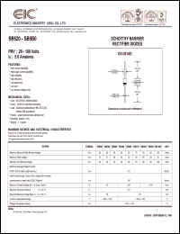 SB570 datasheet: 70 V, 5.0 A, schottky barrier rectifier diode SB570