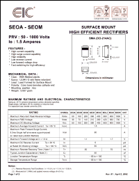 SEOM datasheet: 1000 V, 1.5 A, surface mount high efficient rectifier SEOM