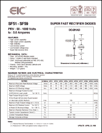 SF51 datasheet: 50 V, 5.0 A, super fast rectifier diode SF51