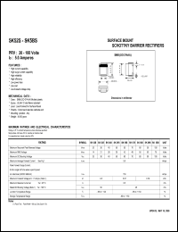 SK5BS datasheet: 100 V, 5.0 A, surface mount schottky barrier rectifier SK5BS