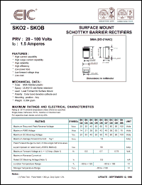SKOB datasheet: 100 V, 1.5 A, surface mount schottky barrier rectifier SKOB