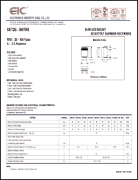 SKT7S datasheet: 70 V, 2.5 A, surface mount schottky barrier rectifier SKT7S