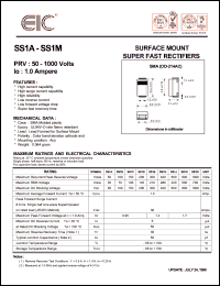 SS1J datasheet: 600 V, 1.0 A, surface mount super fast recovery rectifier SS1J