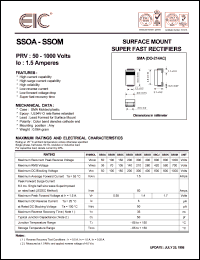 SSOK datasheet: 800 V, 1.5 A, surface mount super fast recovery rectifier SSOK