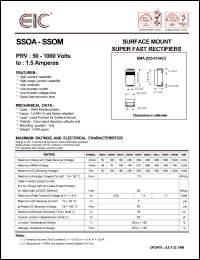 SSOB datasheet: 100 V, 1.5 A, surface mount super fast recovery rectifier SSOB