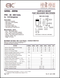 SRR0 datasheet: 50 V, 3 A,  surface mount fast recovery rectifier SRR0