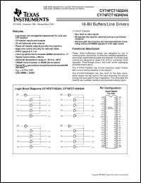 CY74FCT163H244CPAC datasheet:  16-BIT BUFFERS/DRIVERS WITH BUS-HOLD AND 3-STATE OUTPUTS CY74FCT163H244CPAC