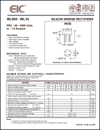 WL01 datasheet: 100 V, 1 A,  silicon bridge rectifier WL01